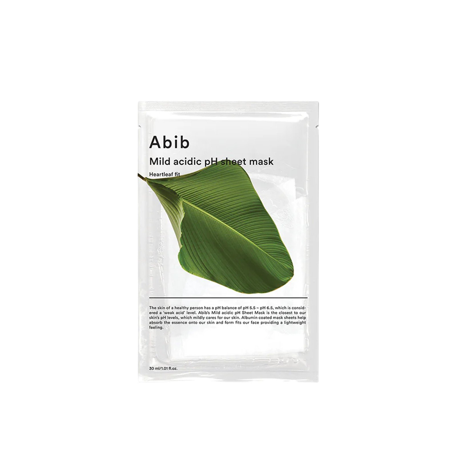 Abib Mild Acidic pH Sheet Maske Heartleaf Fit 30ml: product photo