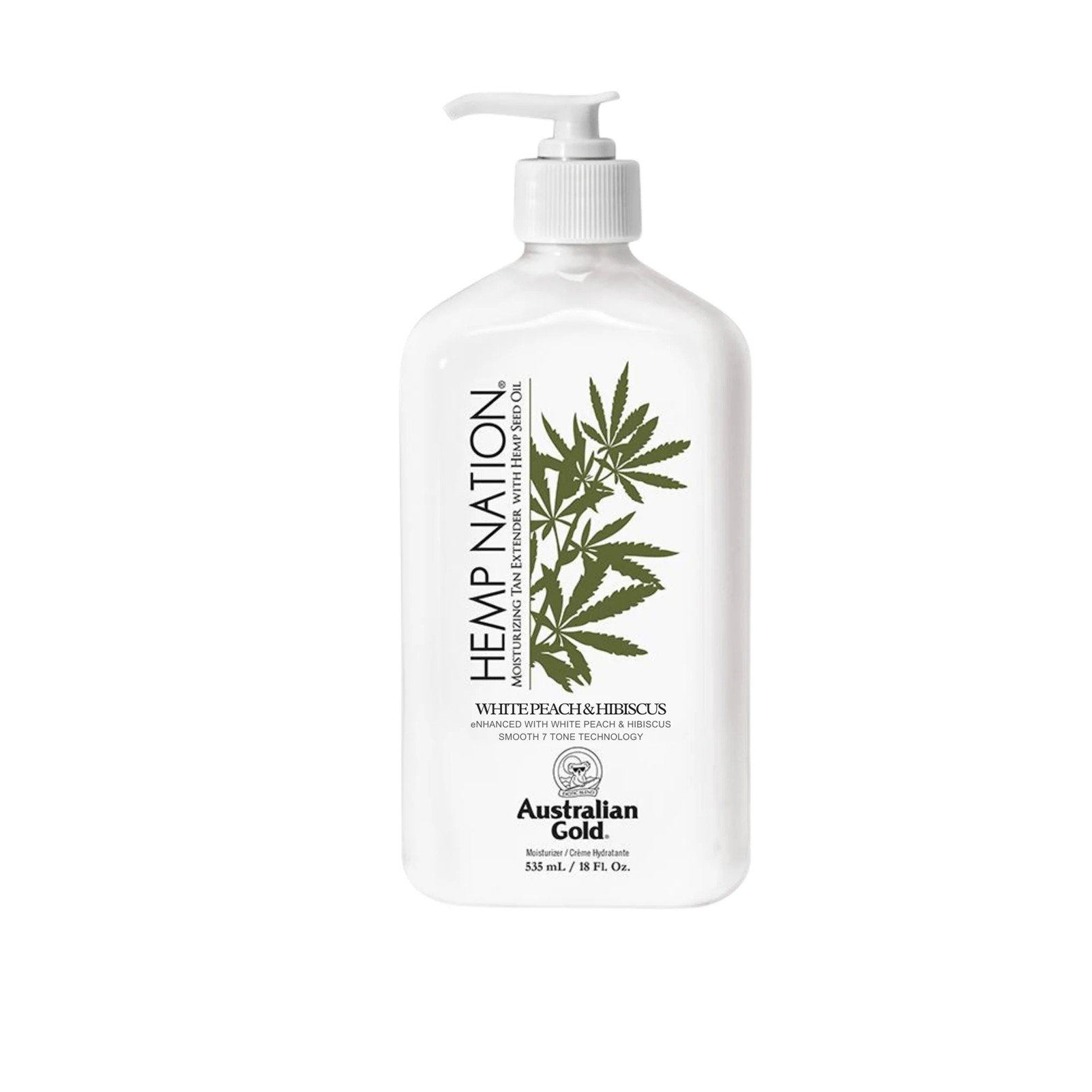 Australian Gold Hemp Nation White Peach & Hibiscus Feuchtigkeitsspendender Bräunungsverlängerer 535ml: Produktbild