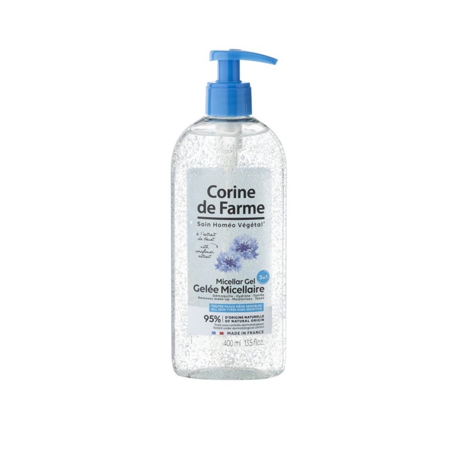 Corine de Farme 3-In-1 Mizellen-Gel mit Kornblumenextrakt 400ml: Produktbild