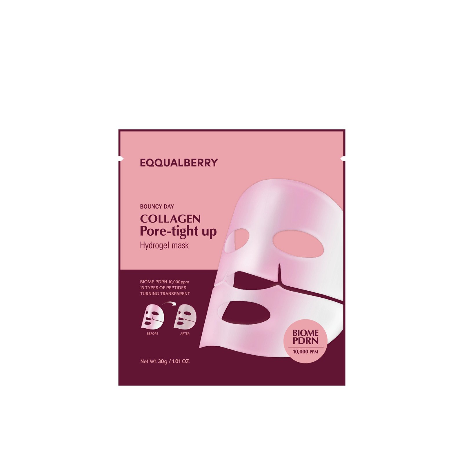 Eqqualberry Bouncy Day Collagen Poren-strafffende Hydrogel-Maske 30g: Produktbild