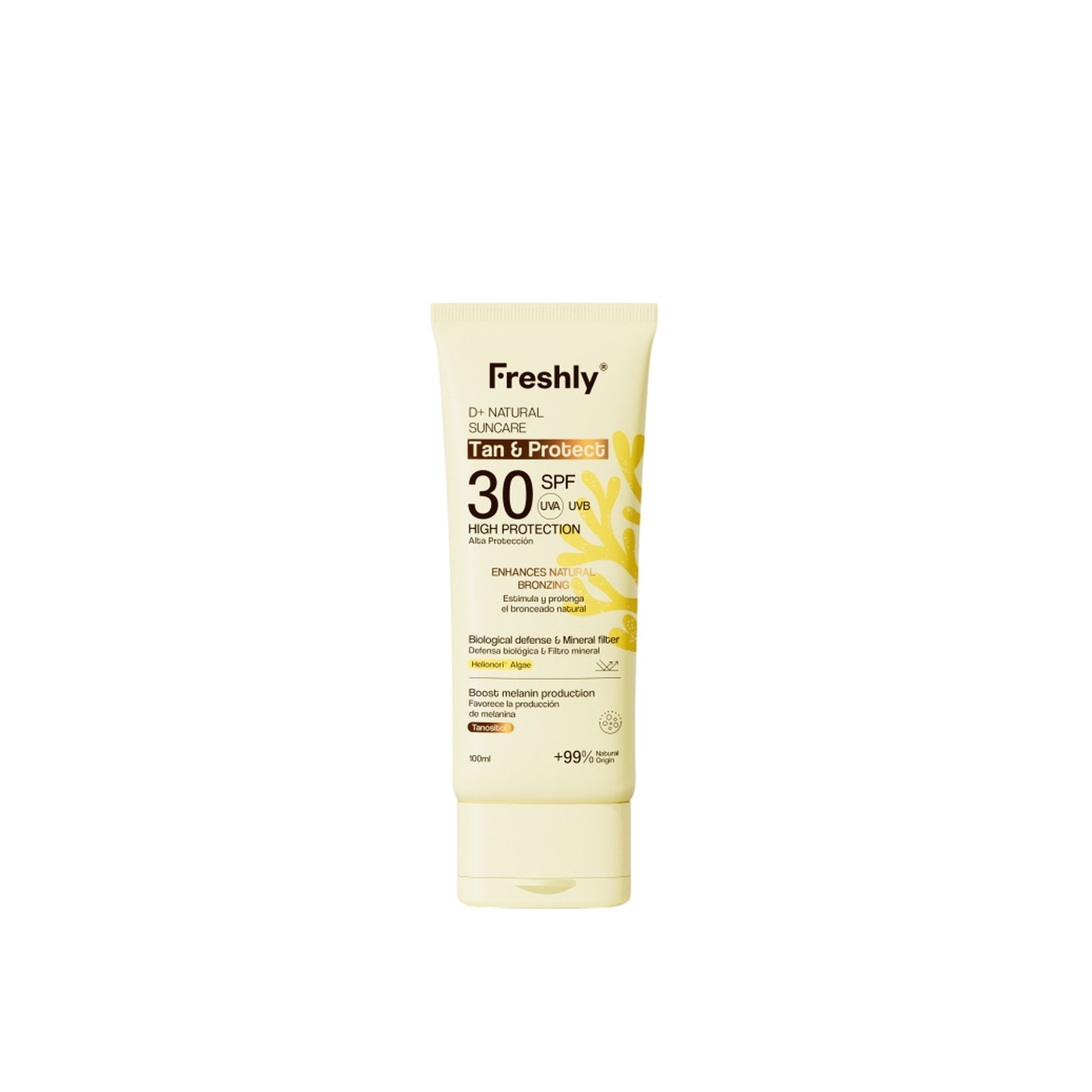 Freshly Cosmetics D+ Natural Suncare Tan & Protect LSF 30 100 ml: Produktbild