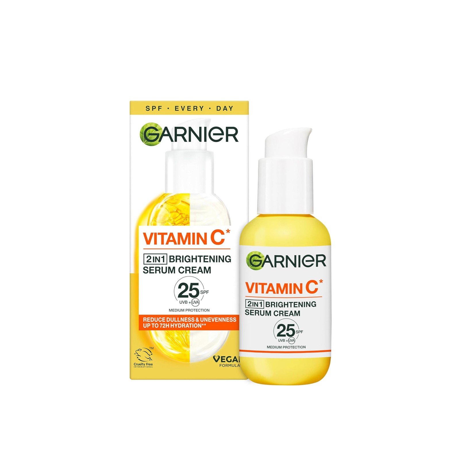 Garnier Skin Active Vitamin C 2-In-1 Aufhellende Serum-Creme LSF25 50ml: Produktbild