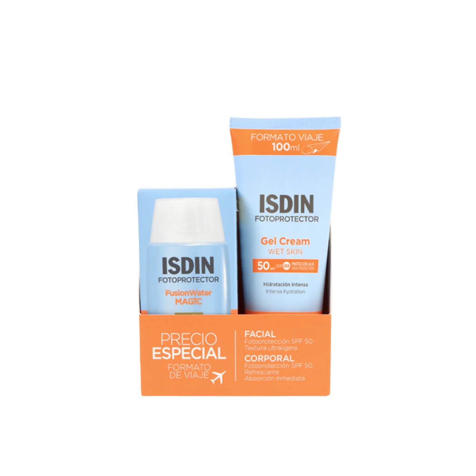 ISDIN Fotoprotector Fusion Water Magic SPF50 50ml + Gel-Creme Wet Skin 100ml: product photo
