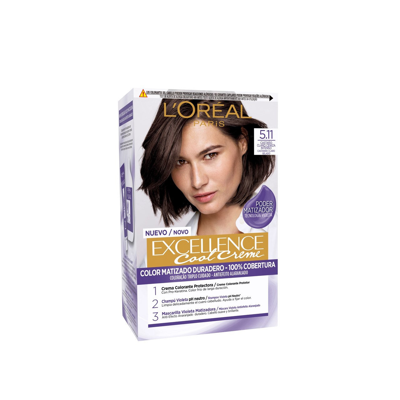 L'Oréal Paris Excellence Cool Creme Hair Dye 5.11 Ash Light Brown USA
