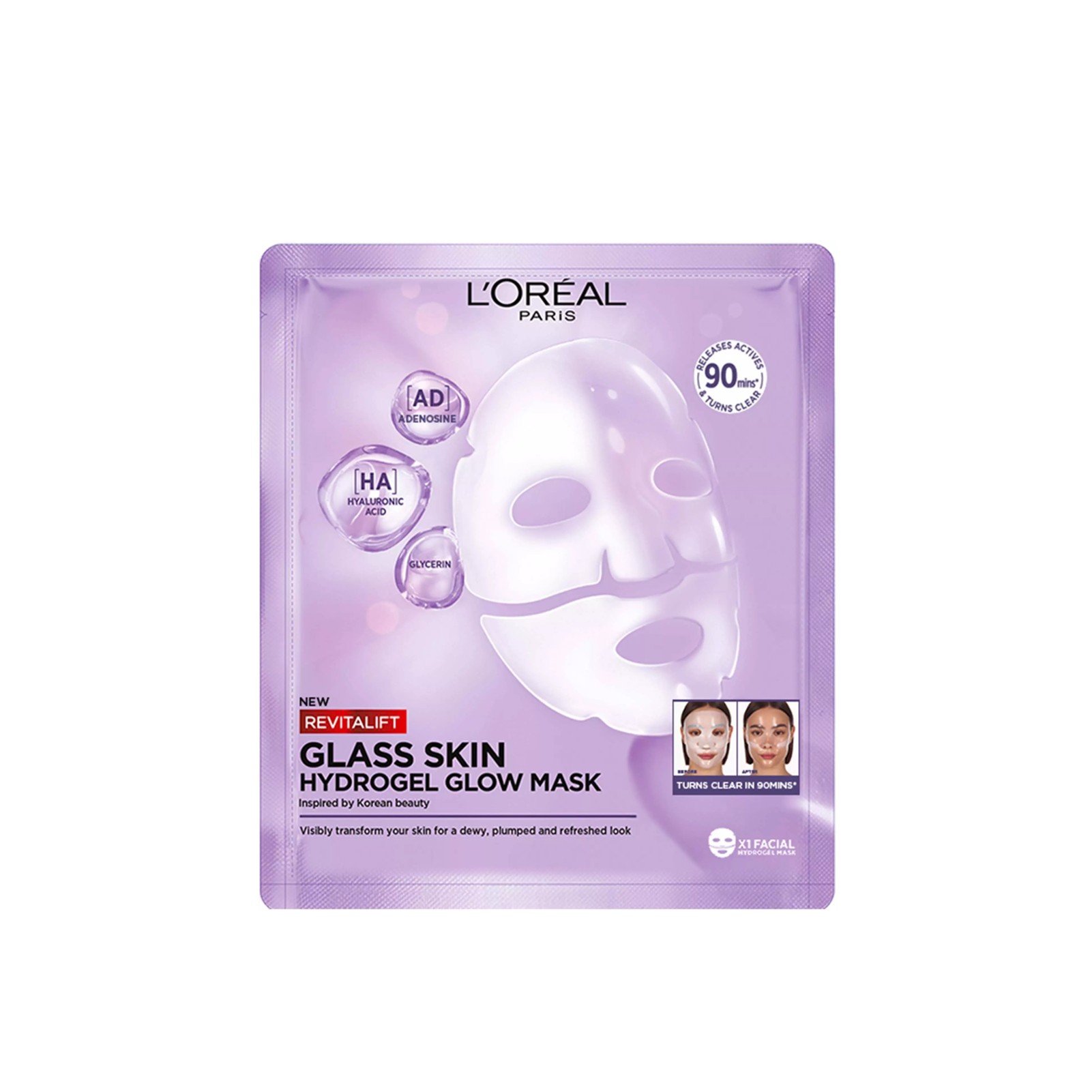 L'Oréal Paris Revitalift Filler Glass Skin Hydrogel Glow Maske x1: Produktbild