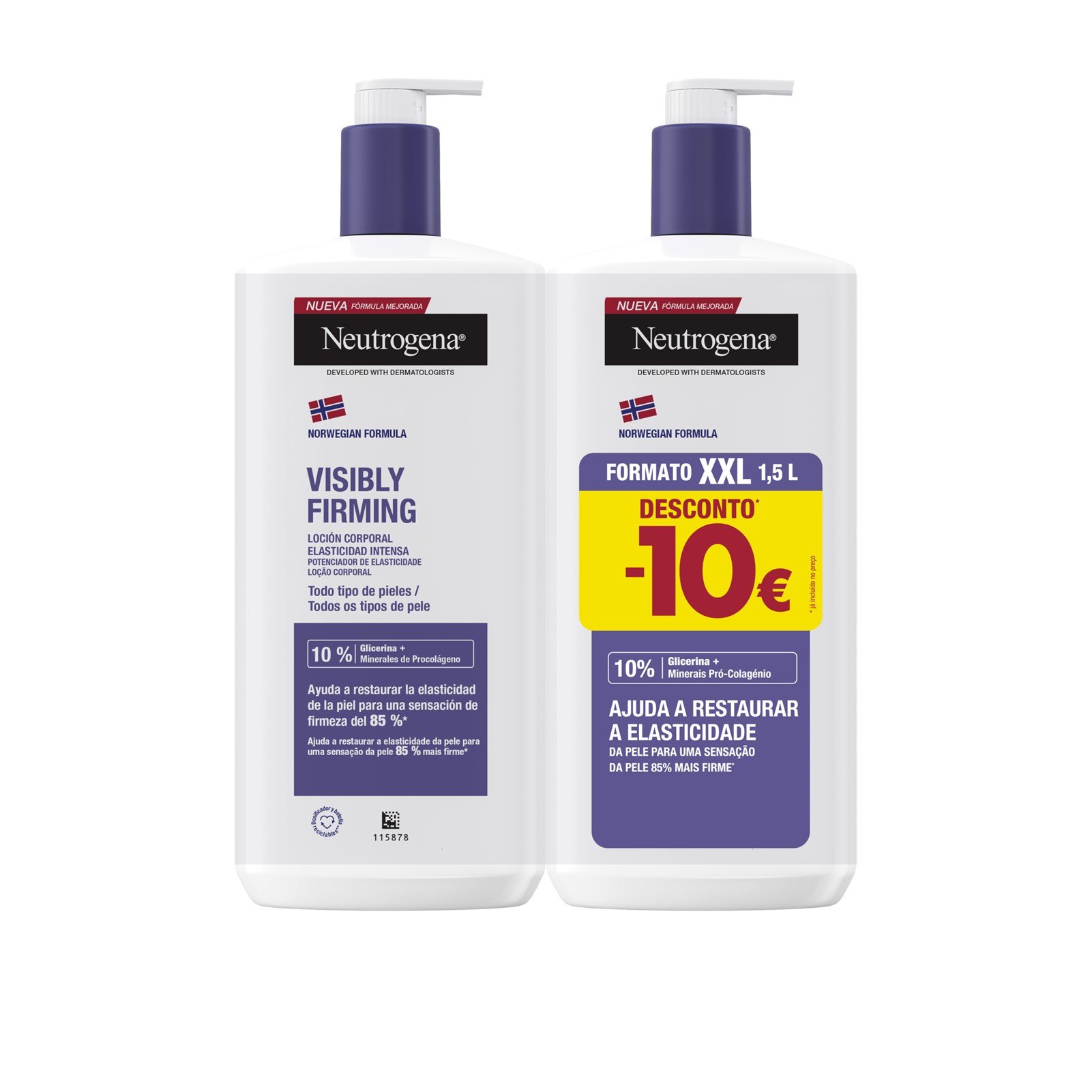 Neutrogena Visibly Firming Body Lotion Sichtbar Straffende Körperlotion Intensive Elastizität 750ml x2: Produktbild