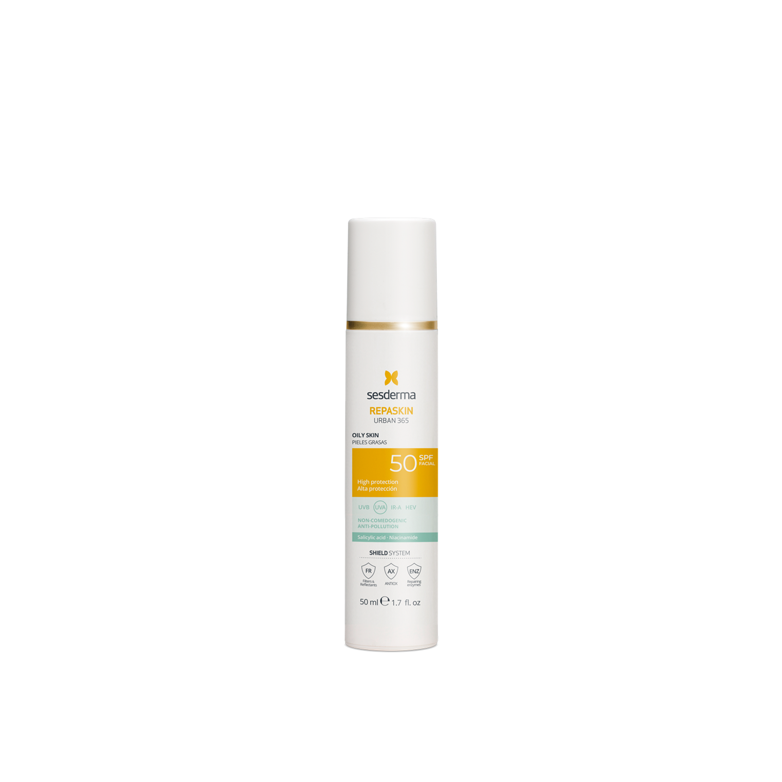 Sesderma Repaskin Urban 365 Gesichtssonnenschutz Fettige Haut SPF50 50ml: Produktbild