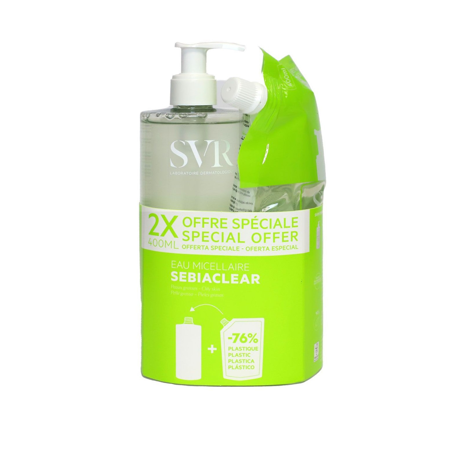 SVR Sebiaclear Purifying Cleansing Gel 400ml + Eco Refill 400ml: product photo
