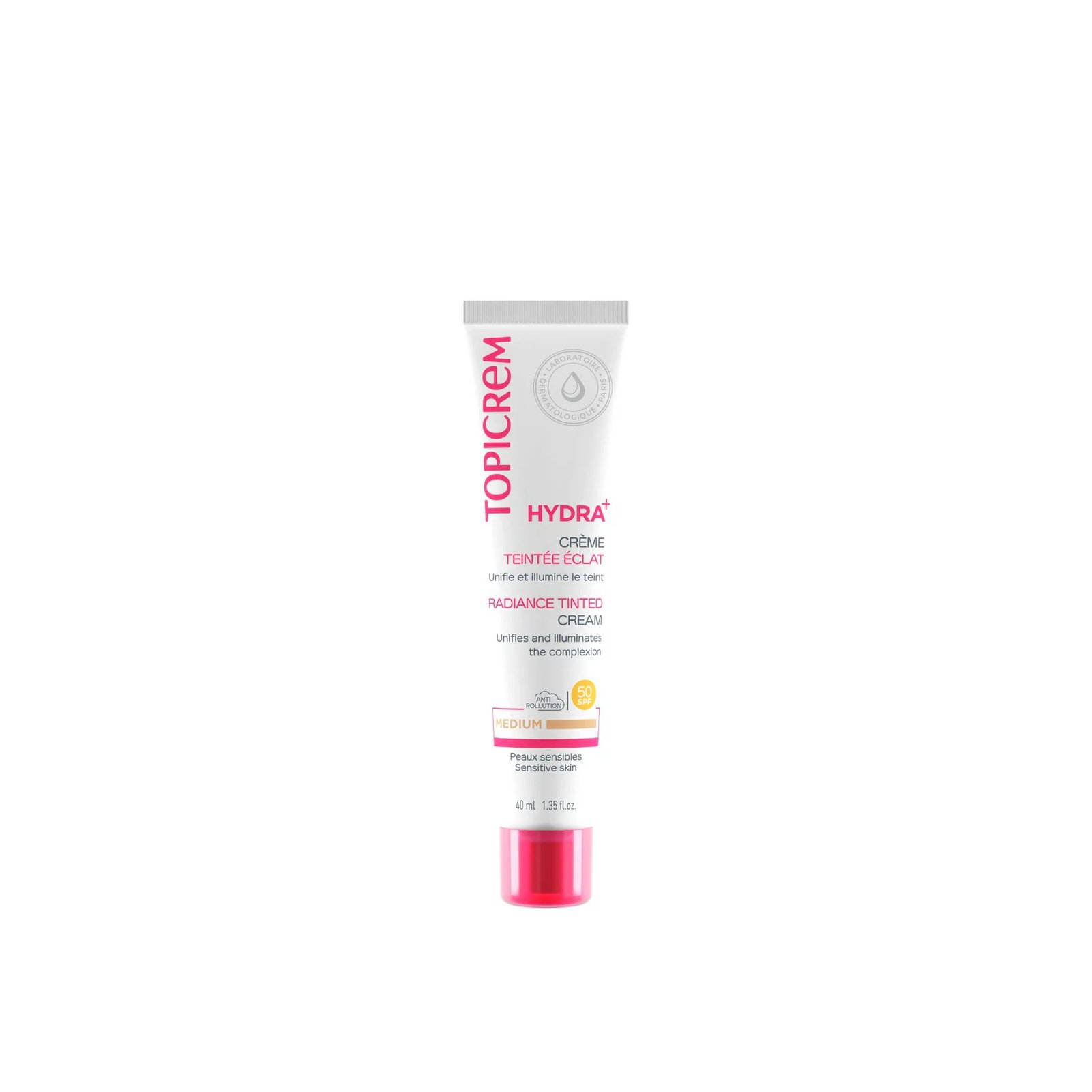 Topicrem Hydra+ Getönte Creme Radiance SPF50 Medium 40ml: Produktbild