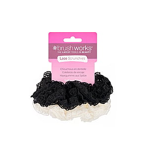 Brushworks Lace Scrunchies Black & White x2