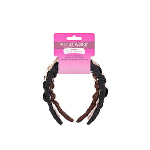 Brushworks Ribbon Zig Zag Headbands x3