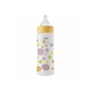 Chicco Perfect Easy زجاجة بلاستيكية سريعة التدفق خالية من BPA ‏4m+‏ Yellow ‏330ml