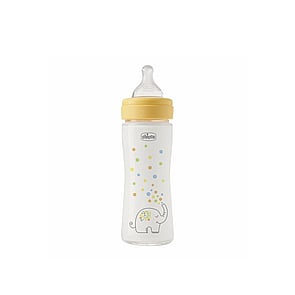 Chicco Perfect Easy Mamadeira de Vidro Fluxo Lento 0m+ Amarela 240ml