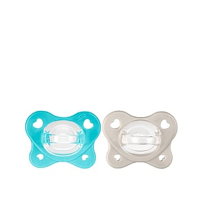 Chicco PhysioForma Dual Soft Pacifier 6-16m Blue/Grey x2