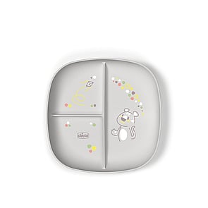 Chicco Portioned Plate 12m+ Grey