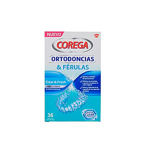 Corega Clear & Fresh Pastillas Limpiadoras para Ortodoncias y Férulas x36