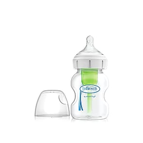 Dr. Brown’s Options+ Anti-Colic Wide-Neck BPA-Free Plastic Baby Bottle 0m+ Transparent 150ml