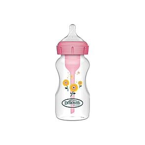 Dr Brown's Options+ Antikolik-Weithals-Kunststoffflasche BPA-frei 0M+ Pink 270ml