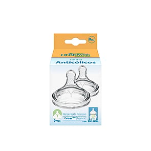 Dr Brown's Options+ Biberon Plastique Sans BPA Col Large Tétine Silicone Débit Y 9m+ x2