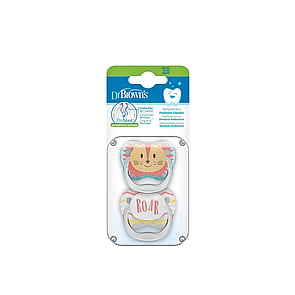 Dr. Brown's PreVent Animal Faces Pacifier 0-6m Lion x2