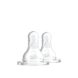 Dr. Brown's Medium-Fast Flow Narrow Baby Bottle Silicone Nipple 6m+ x2