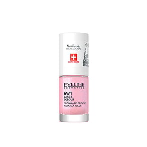 Eveline Cosmetics Nail Therapy 6-In-1 Care & Color Shimmer Pink 5ml