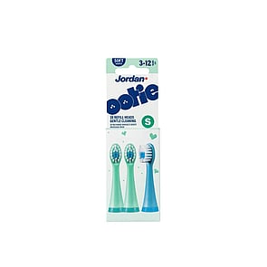 Jordan Ootie Gentle Cleaning Toothbrush Refill Heads S Green/Blue 3-12 Years x3