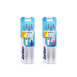Jordan Target White Medium Toothbrush x2