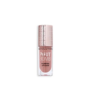 Makeup Revolution Pout Bomb Plumping Lip Gloss Candy Pink Nude 4.6ml