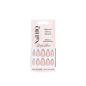 Nail HQ Almond Glänzende French Nails x24