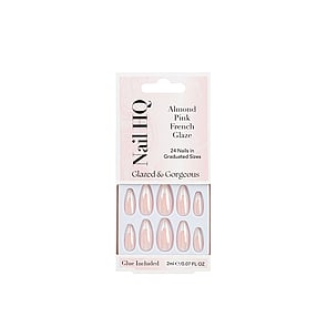 Nail HQ Almond Pink French Glaze Nails x24