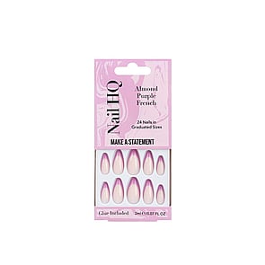 Nail HQ Almond Purple French Nails x24