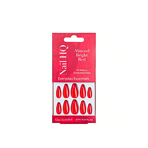 Nail HQ Everyday Essentials Almond Bright Red Nails x24
