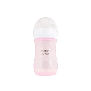 زجاجة رضاعة بلاستيكية للأطفال Philips Avent Natural Response شهر فأكثر وردي 260ml