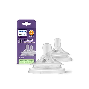 Philips Avent Natural Response Baby Bottle Silicone Nipple Flow 3 Medium x2