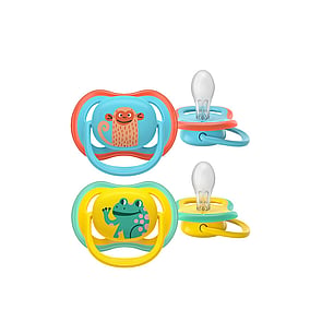 Philips Avent Ultra Air Pacifier 18m+ Blue/Yellow with Design x2