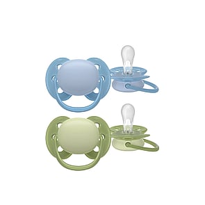 Philips Avent Chupeta Ultra Soft 0-6m Azul/Verde x2