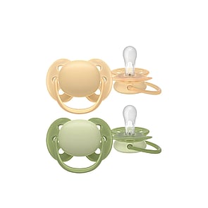 Philips Avent Chupeta Ultra Soft 6-18m Bege/Verde x2