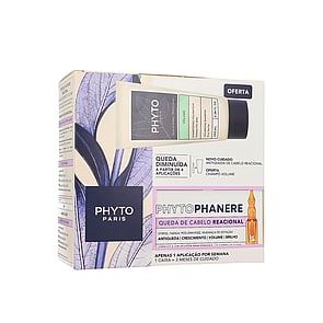 Phytophanère Tratamiento Anticaída del Cabello Reactiva 12x5ml + Phyto Volume Champú Voluminizador 100ml