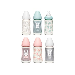 Suavinex Premium Plastic Bottle 3 Position Silicone Nipple +0m 270ml x1