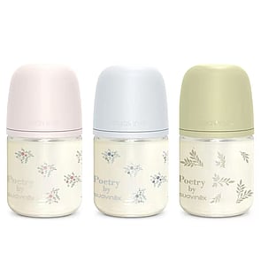 Suavinex Selection Poetry SX Pro Anti-Colic Glass Bottle Slow Flow +0m 120ml x1 (4floz)