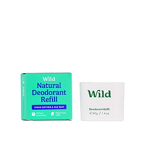 Wild Natural Deodorant Refill Fresh Cotton & Sea Salt 40g