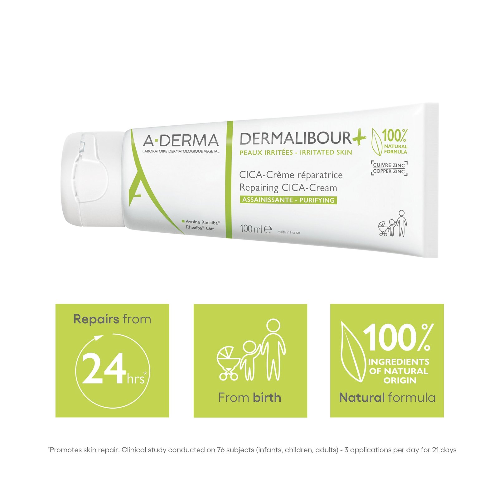 A-Derma Dermalibour+ Purifying Repairing CICA-Cream 100ml