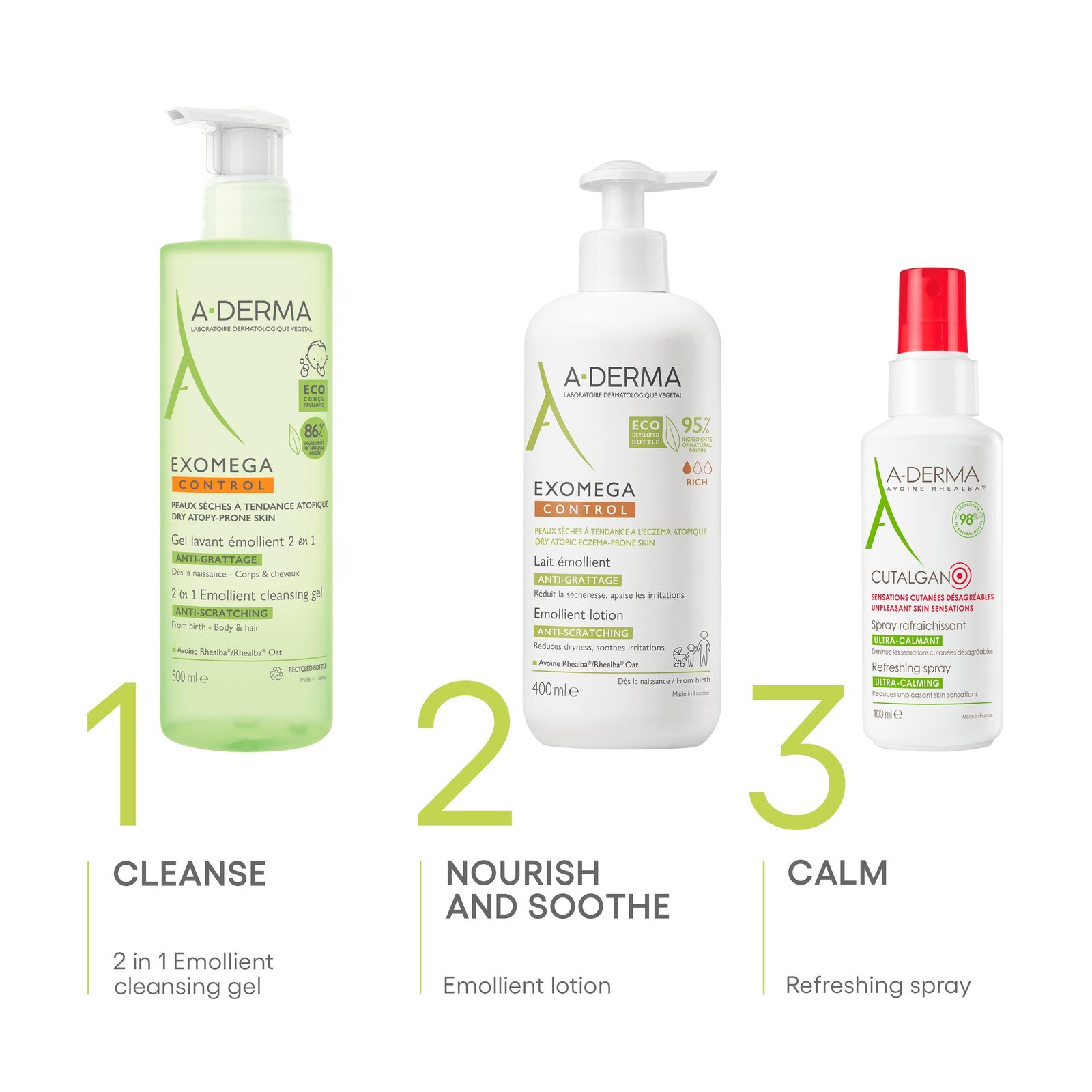 A-Derma Exomega Control Emollient Cleansing Gel 500ml (16.91floz)