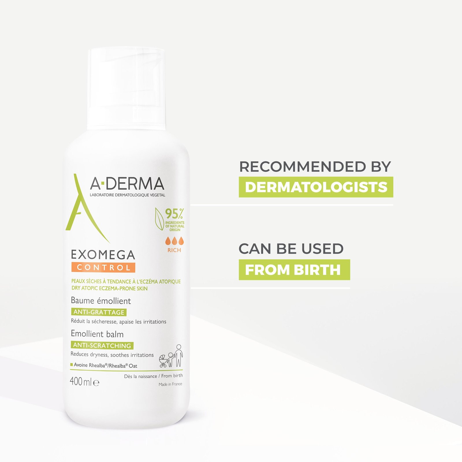A-Derma Exomega Control Bálsamo Emoliente Pele Atópica 400ml