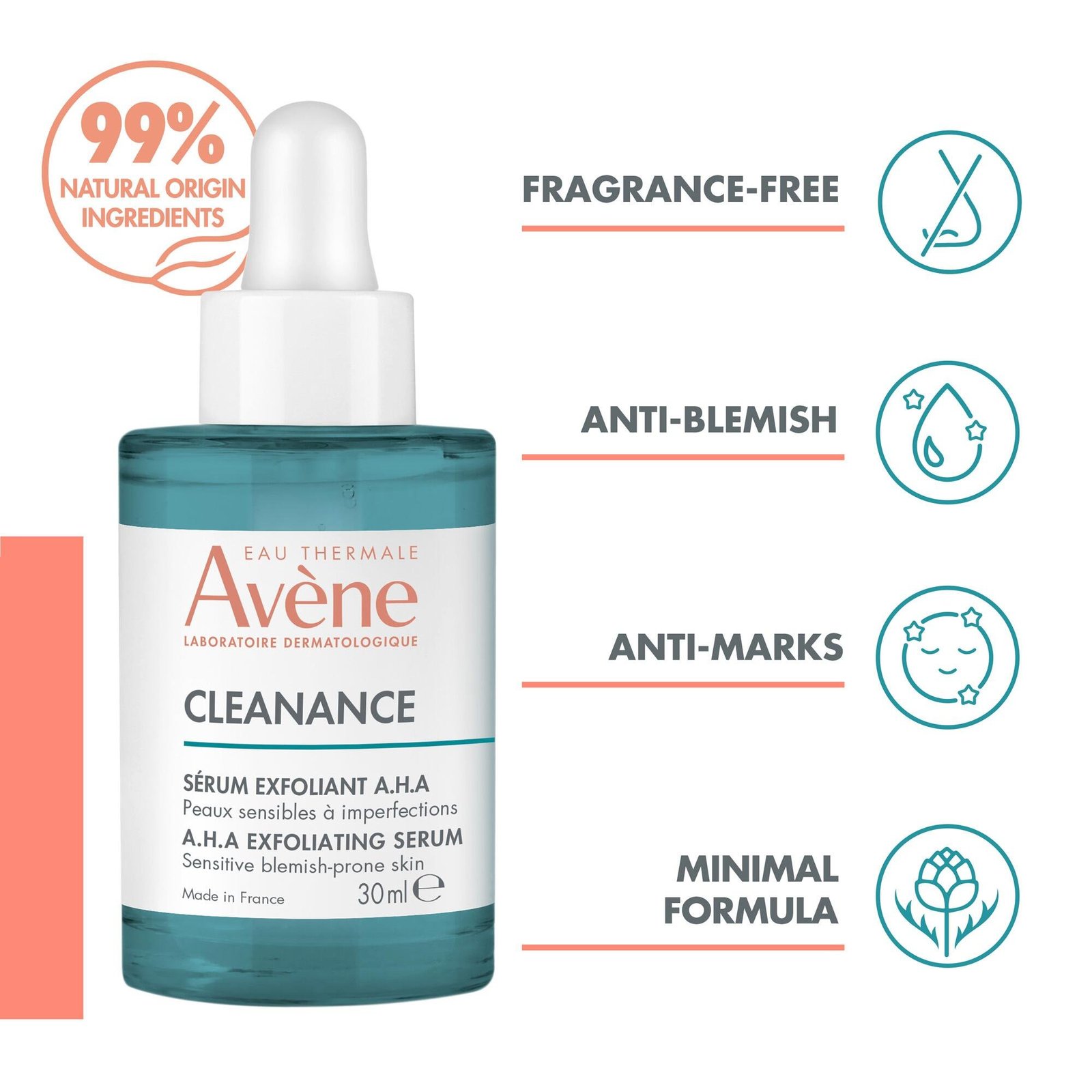 Avène Cleanance AHA Sérum Exfoliante 30ml