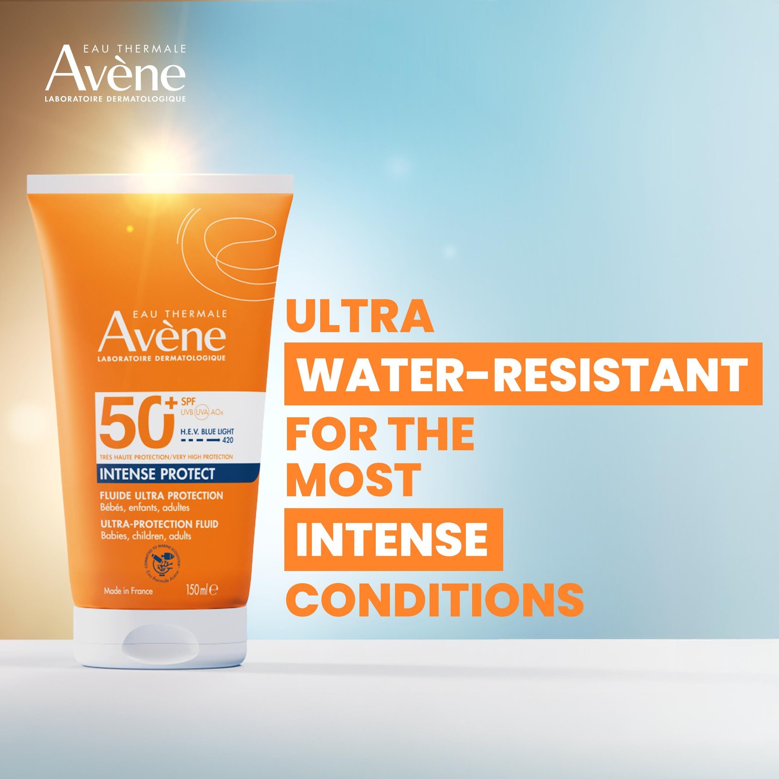 Avène Sun Intense Protect Fluid Fragrance-Free SPF50+ Sunscreen 150ml