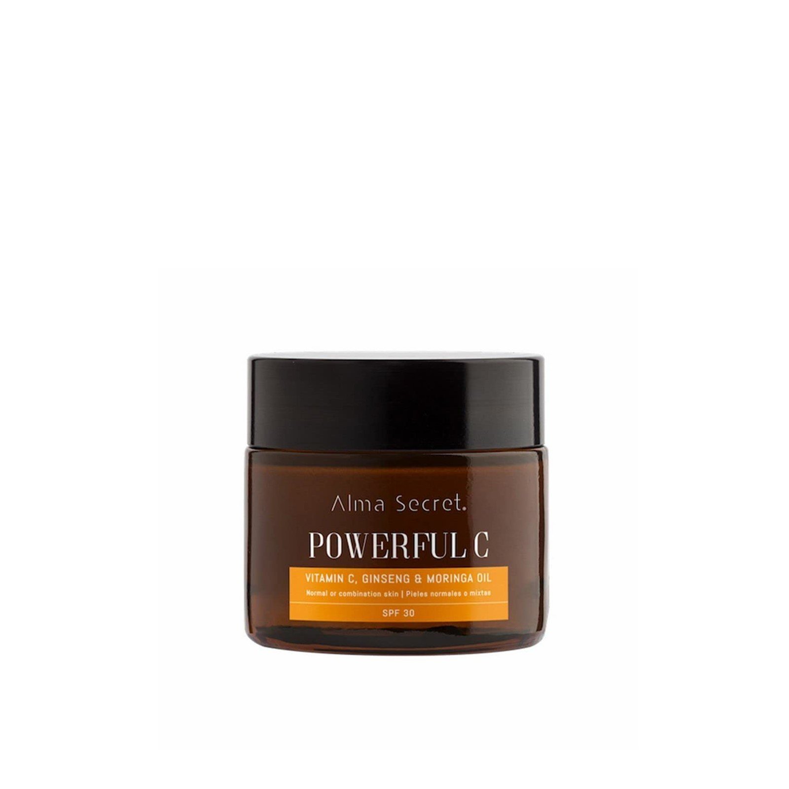 Alma Secret Powerful C كريم فيتامين سي والجينسنغ وزيت المورينغا SPF30 50ml