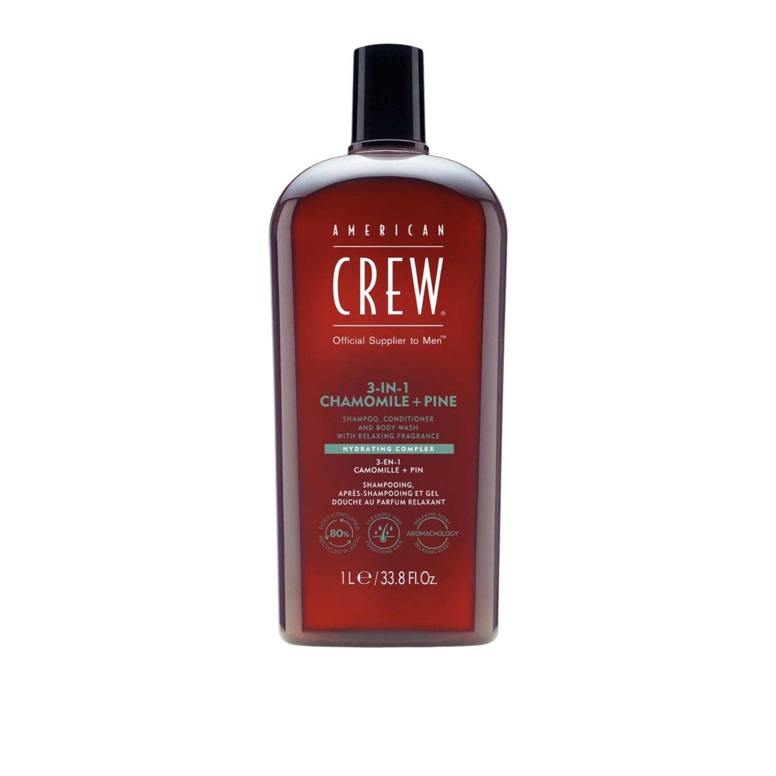 American Crew 3-In-1 Chamomile + Pine Shampoo, Conditioner and Body Wash 1L