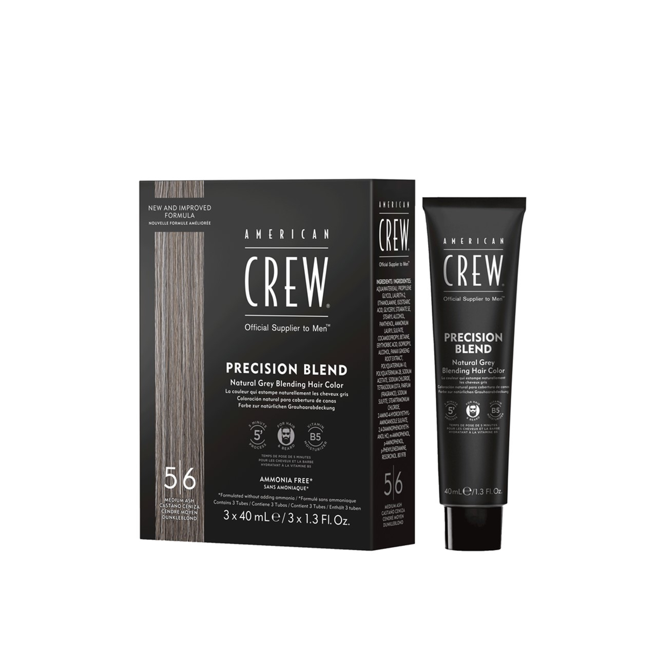American Crew Precision Blend Hair Color 5/6 Medium Ash 3x40ml